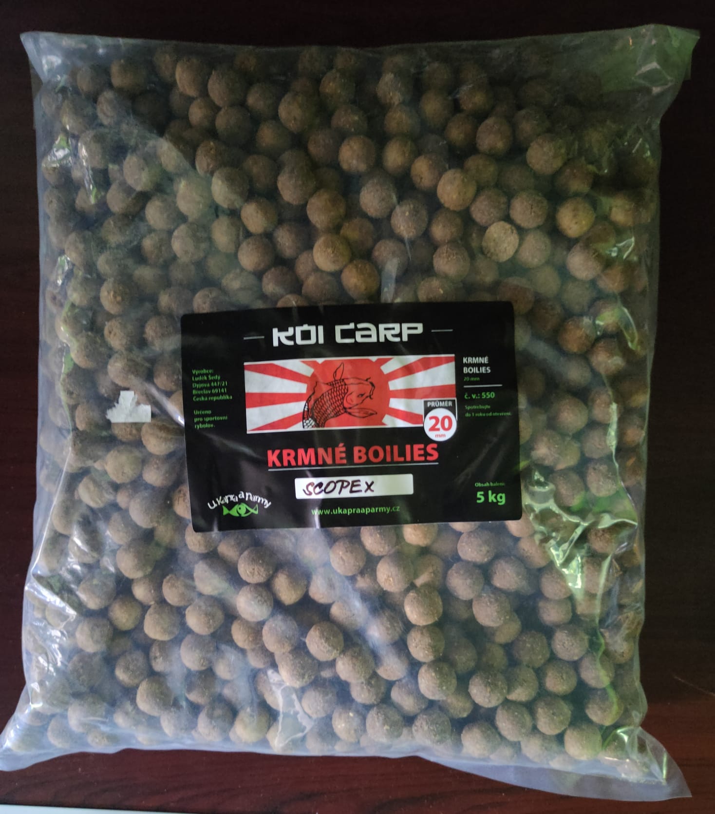 Krmné boilies KOI CARP 5kg 20 mm SCOPEX